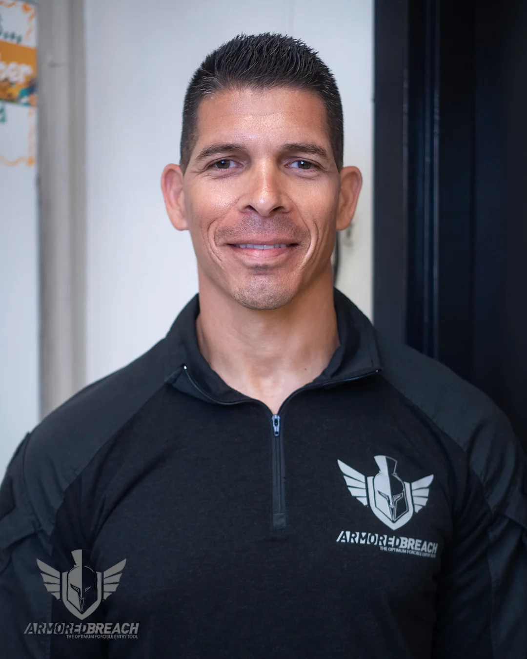 Dennis Medina explaining the Guardian Breaching Shield