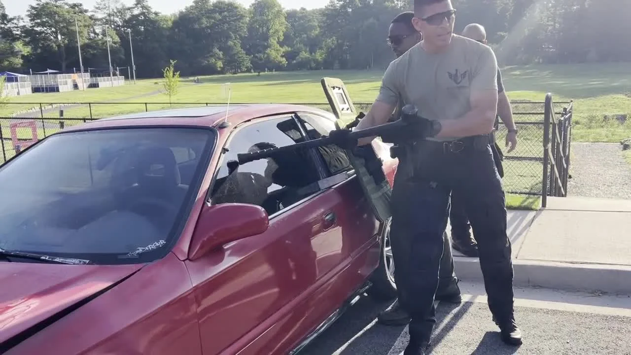 Guardian Breaching Shield used during vehicle takedown training